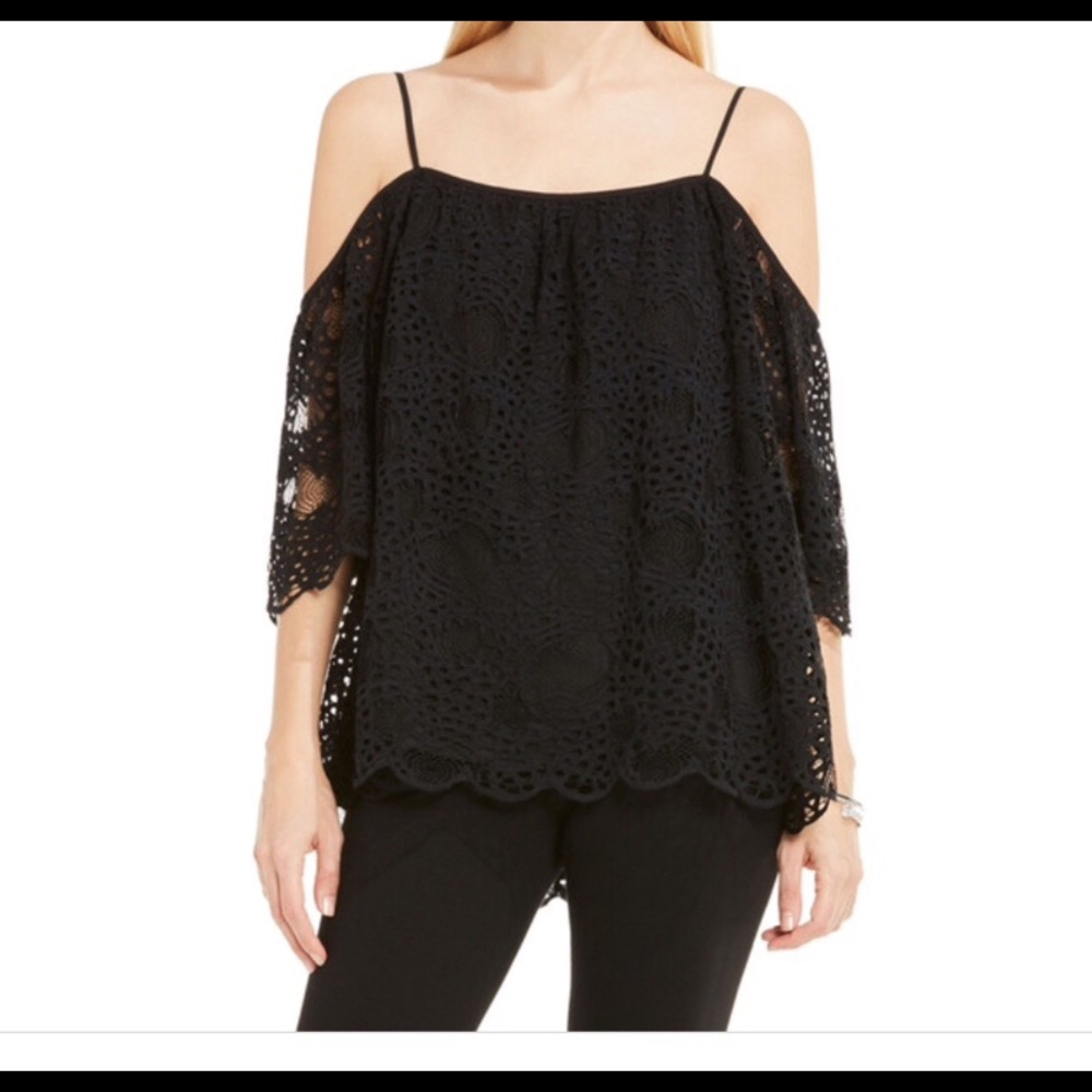 Vince Camuto Cold shoulder lace blouse